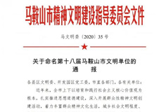 荣誉 安徽MK（中国）一站式服务平台机电与MK（中国）一站式服务平台智慧能源荣膺“第十八届马鞍山市文明单位”称号